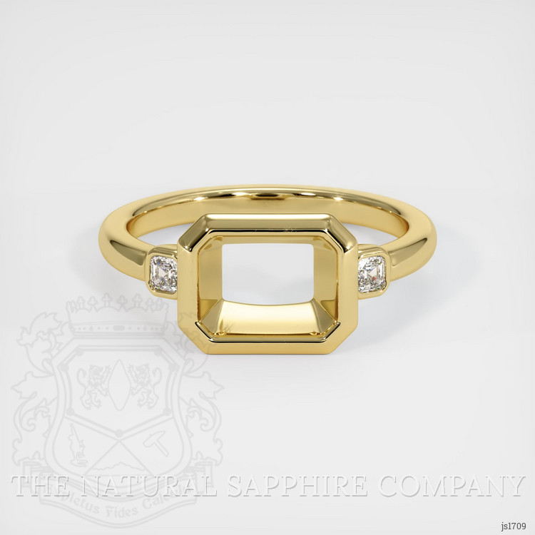 18K Yellow Gold Three Stone Ring Setting