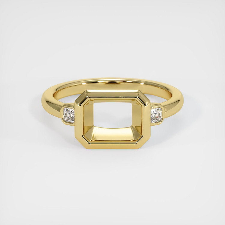 18K Yellow Gold Three Stone Ring Setting