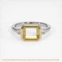 14K Yellow & White Three Stone Ring Setting Image