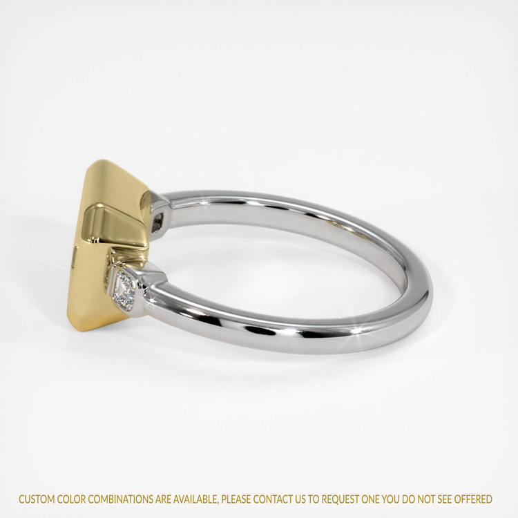 14K Yellow & White Three Stone Ring Setting