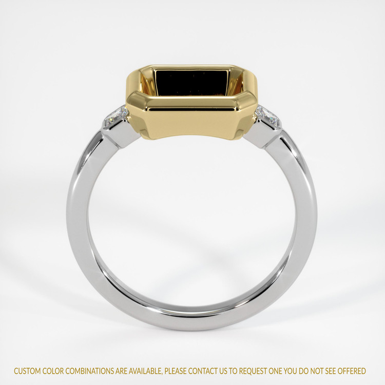 14K Yellow & White Three Stone Ring Setting