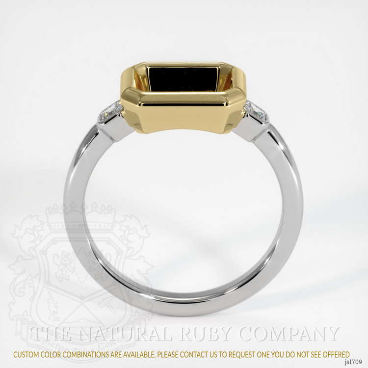 14K Yellow & White Three Stone Ring Setting