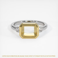 18K Yellow & White Three Stone Ring Setting Image