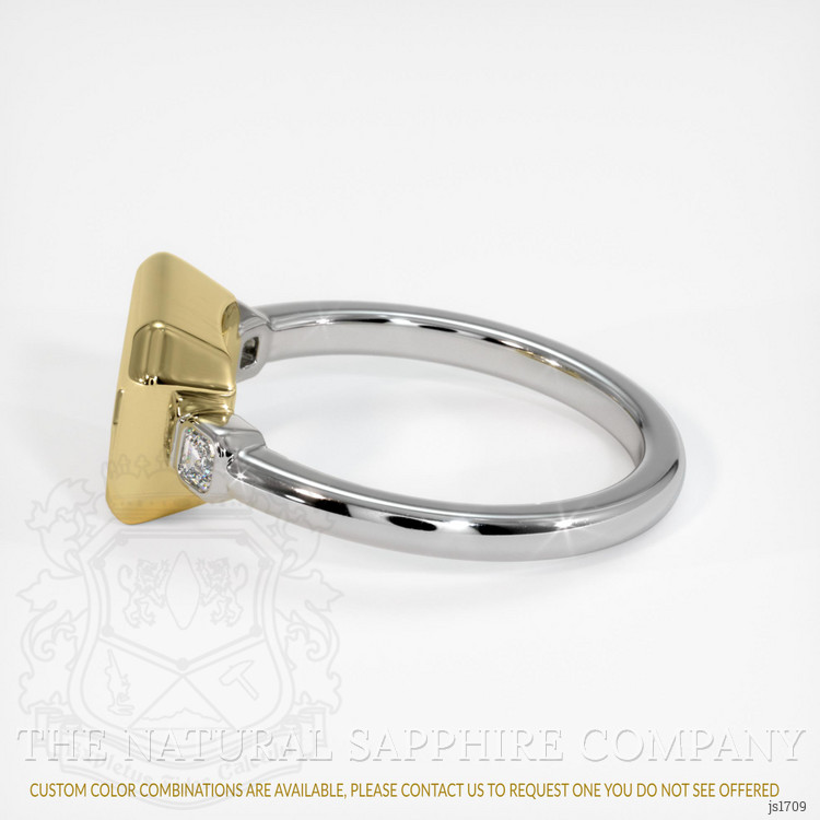 18K Yellow & White Three Stone Ring Setting