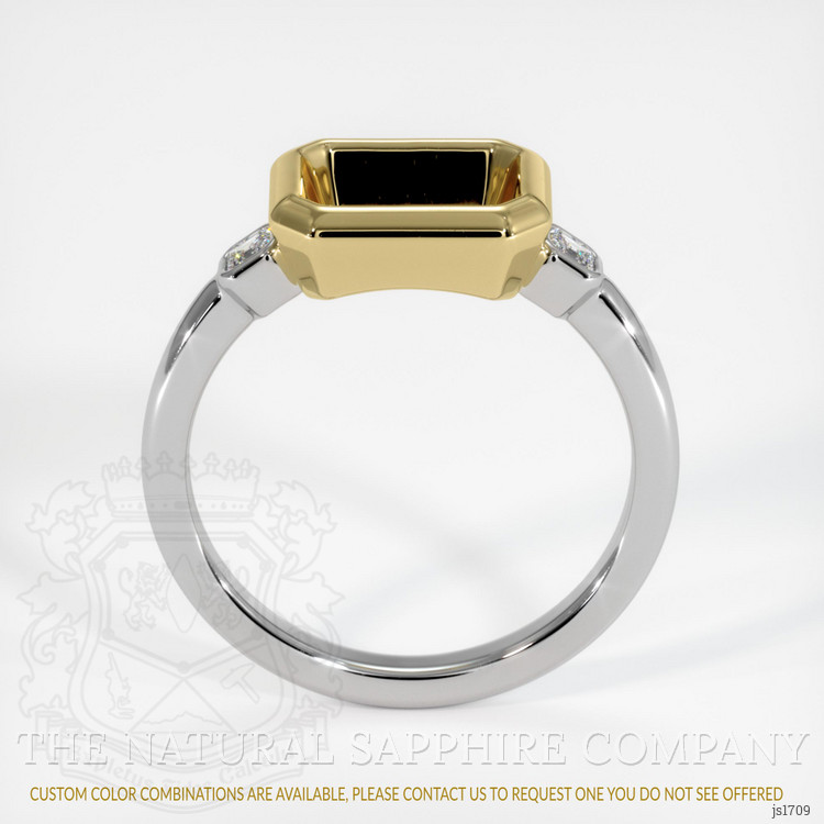 18K Yellow & White Three Stone Ring Setting