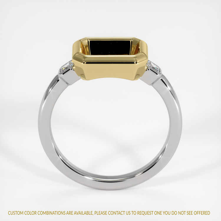 18K Yellow & White Three Stone Ring Setting