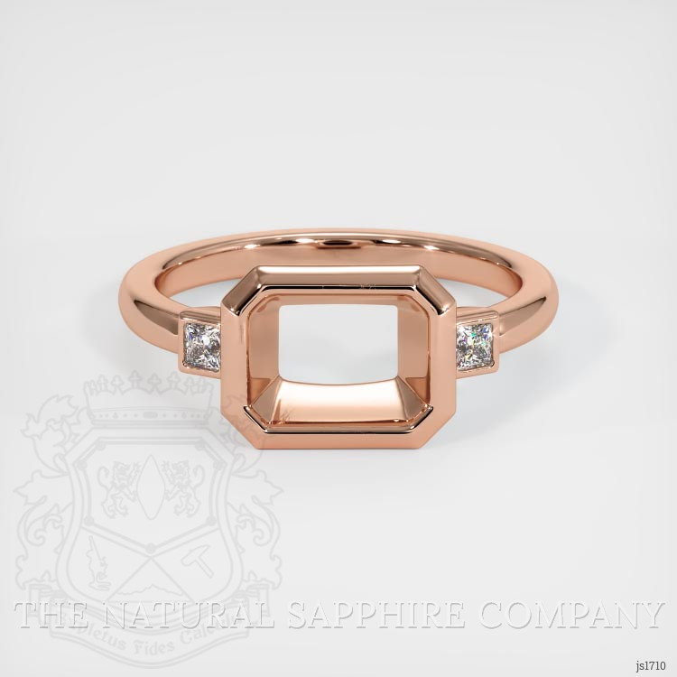 14K Rose Gold Three Stone Ring Setting