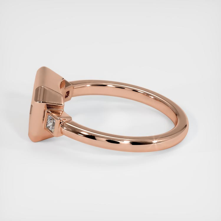 14K Rose Gold Three Stone Ring Setting