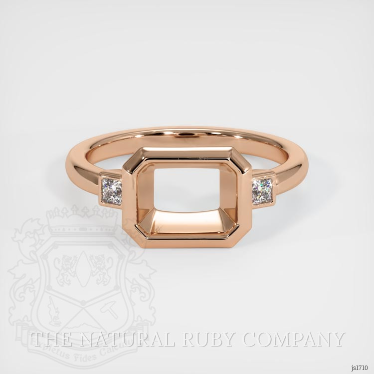 18K Rose Gold Three Stone Ring Setting
