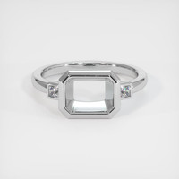 14K White Gold Three Stone Ring Setting Image