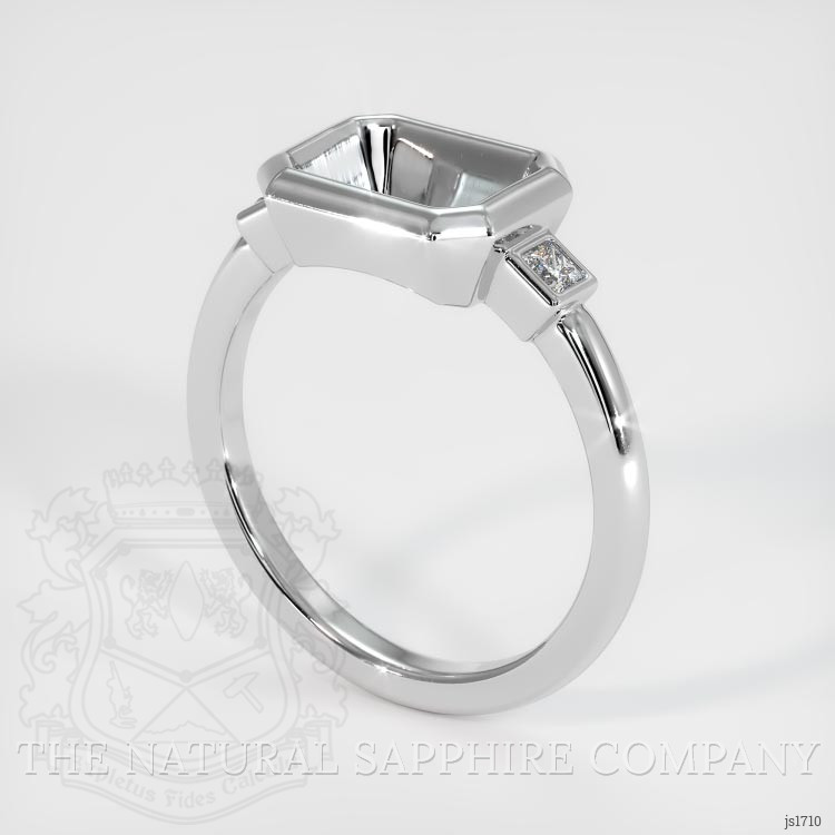 18K White Gold Three Stone Ring Setting