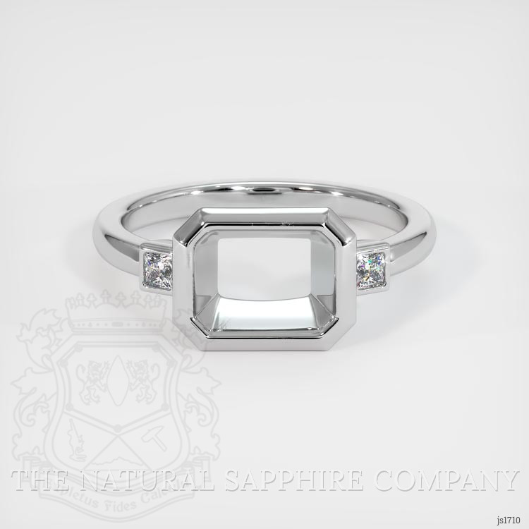 18K White Gold Three Stone Ring Setting