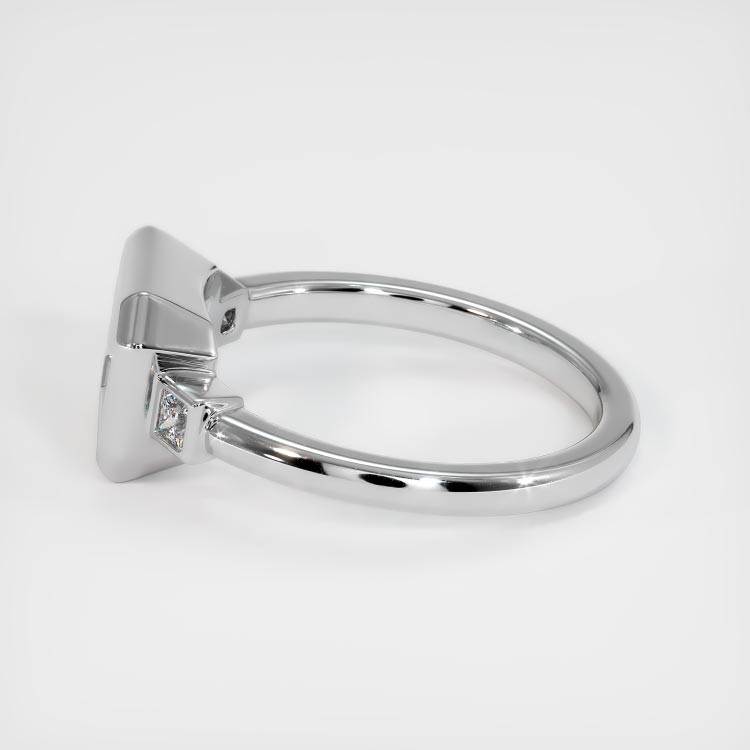 18K White Gold Three Stone Ring Setting