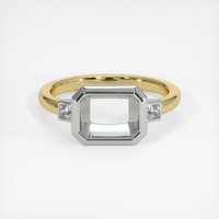 14K White & Yellow Three Stone Ring Setting Image