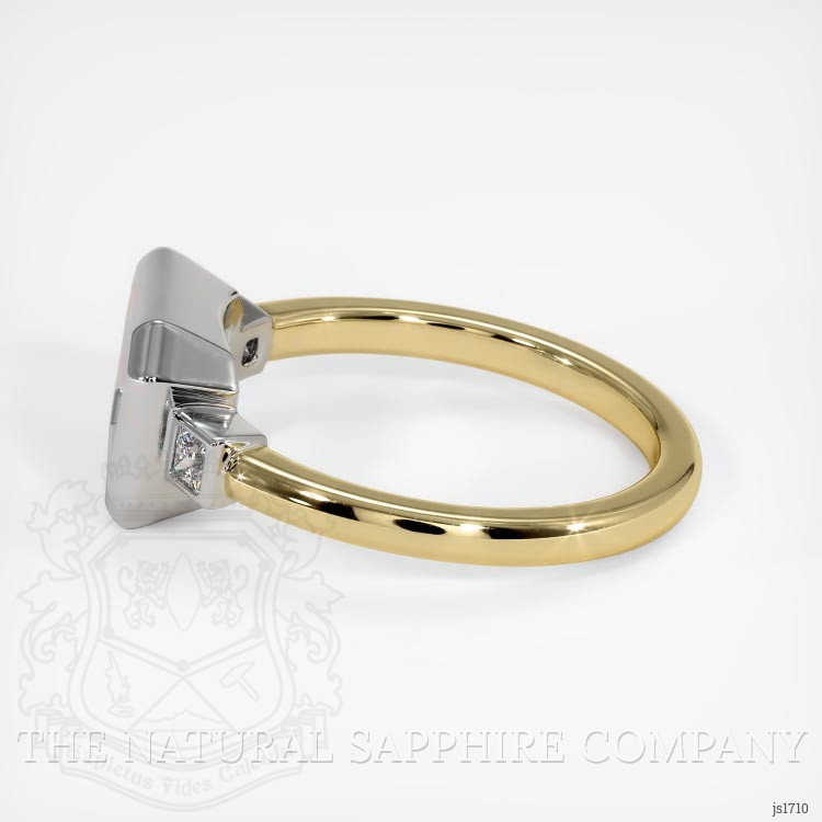 14K White & Yellow Three Stone Ring Setting