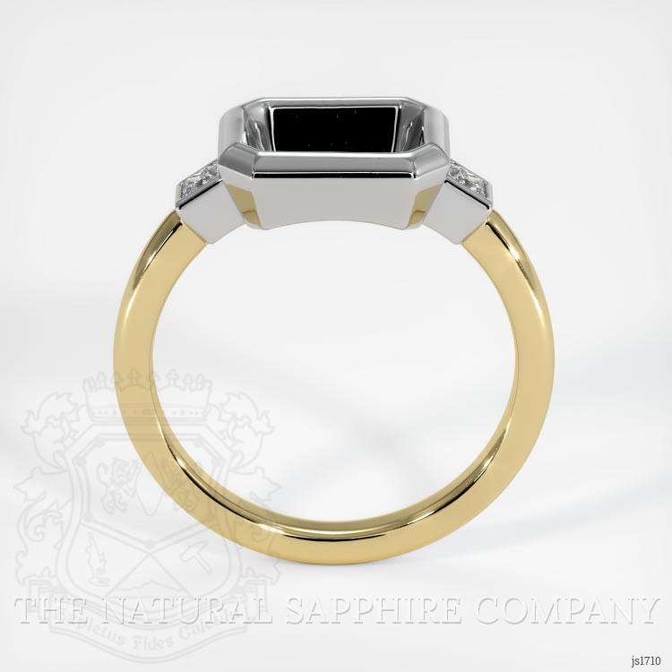 14K White & Yellow Three Stone Ring Setting