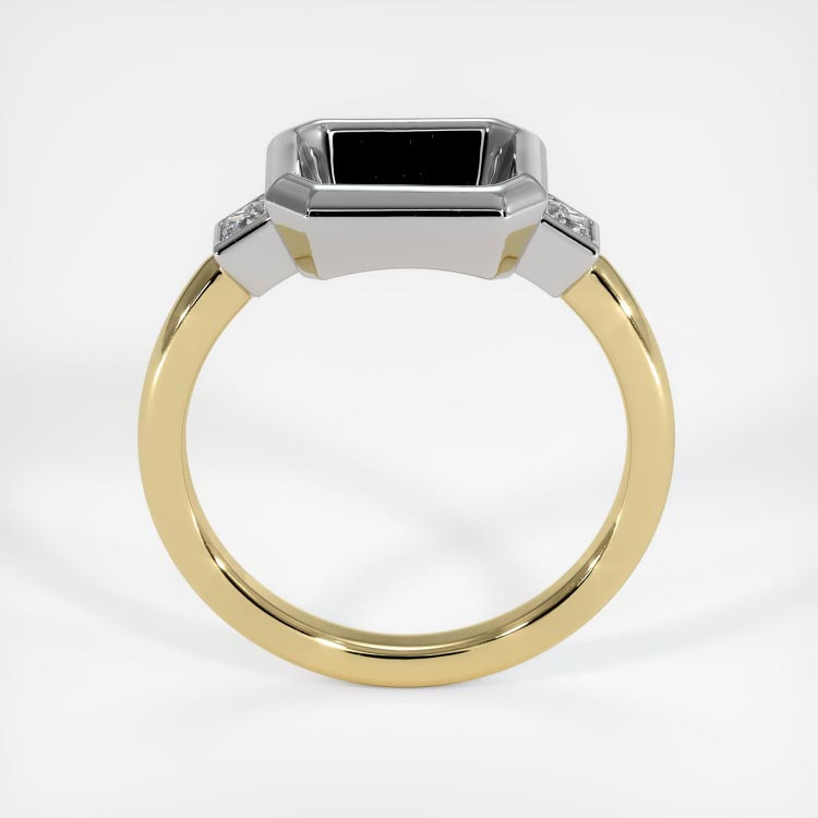 14K White & Yellow Three Stone Ring Setting