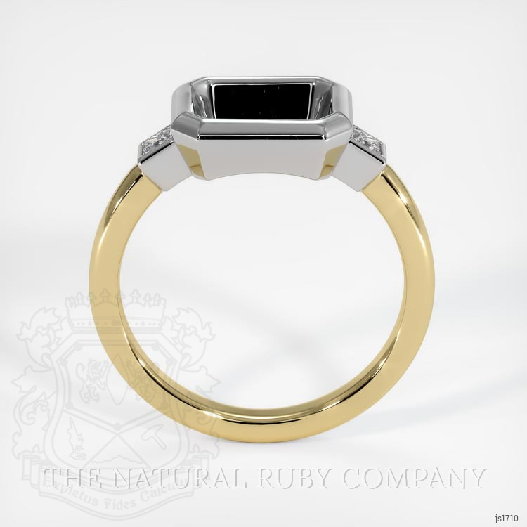 14K White & Yellow Three Stone Ring Setting