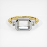 18K White & Yellow Three Stone Ring Setting Image