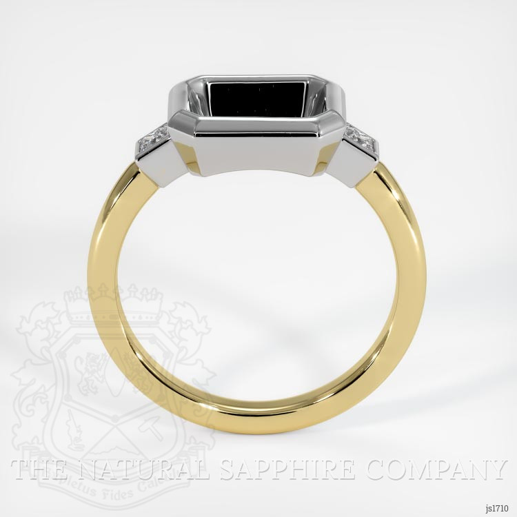 18K White & Yellow Three Stone Ring Setting