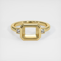 10K Yellow Gold Three Stone Ring Setting Image