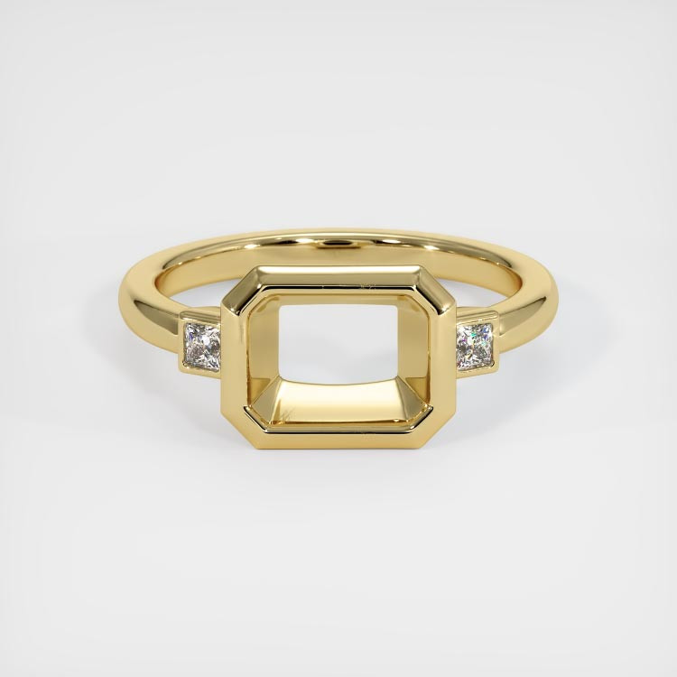 10K Yellow Gold Three Stone Ring Setting