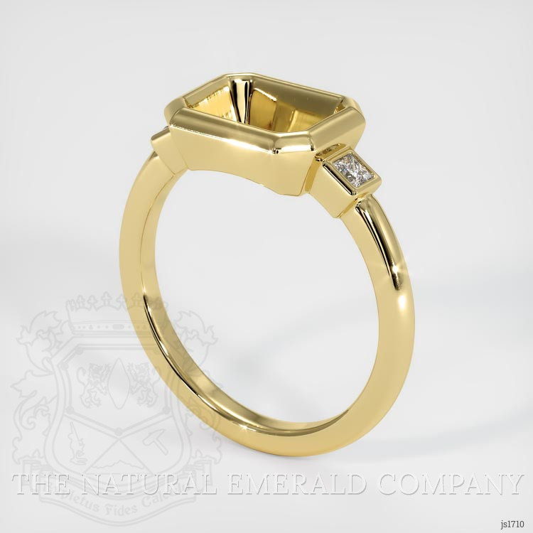 18K Yellow Gold Three Stone Ring Setting