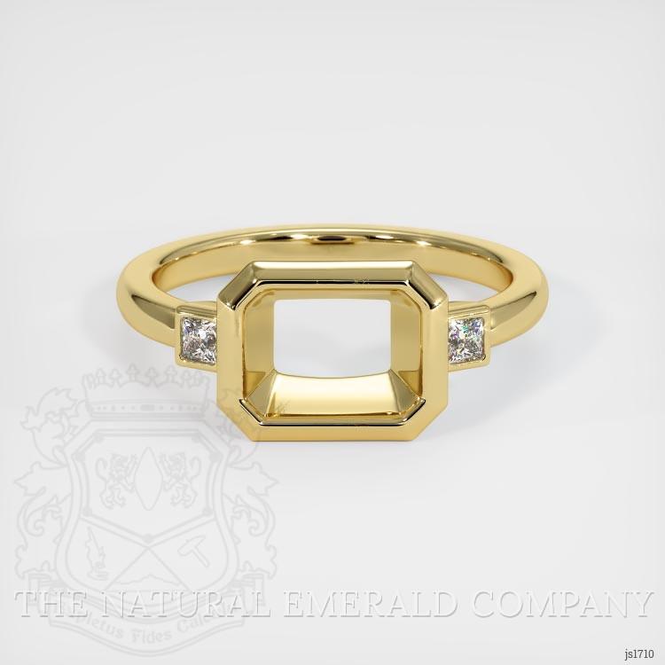 18K Yellow Gold Three Stone Ring Setting