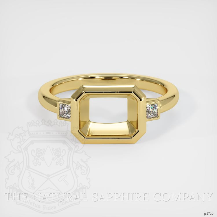 18K Yellow Gold Three Stone Ring Setting