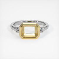 14K Yellow & White Three Stone Ring Setting Image