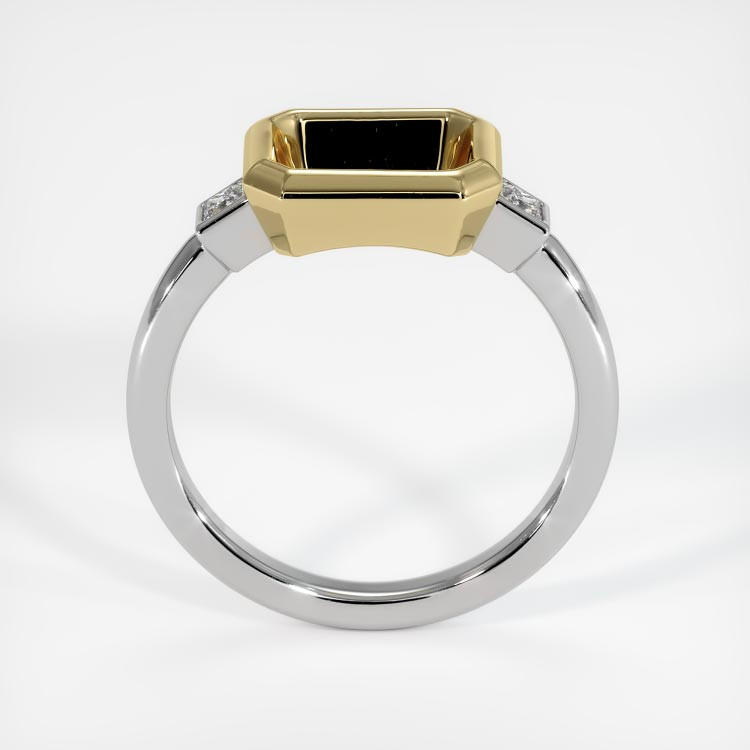 14K Yellow & White Three Stone Ring Setting