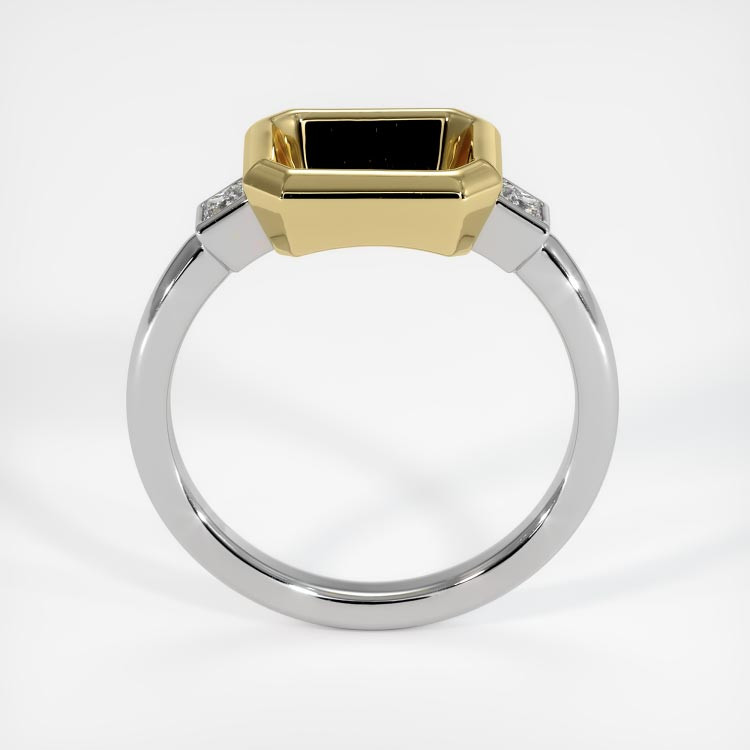 18K Yellow & White Three Stone Ring Setting