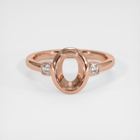 14K Rose Gold Three Stone Ring Setting Image