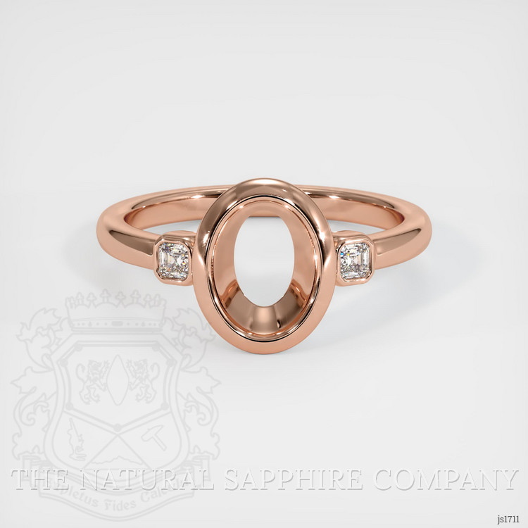 14K Rose Gold Three Stone Ring Setting