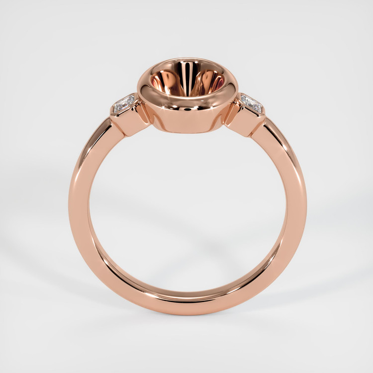 14K Rose Gold Three Stone Ring Setting
