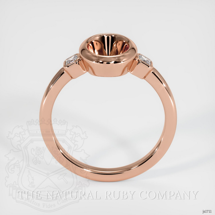 14K Rose Gold Three Stone Ring Setting