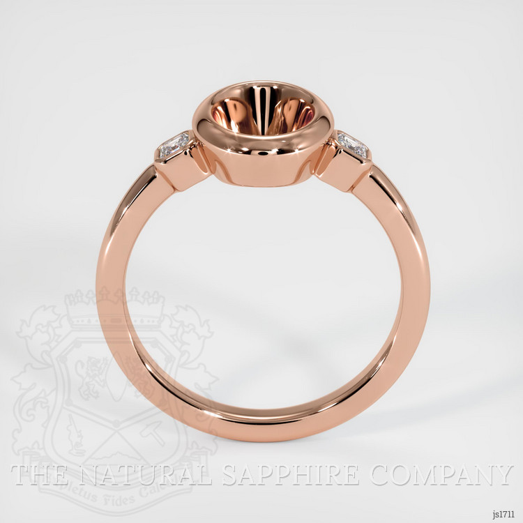 14K Rose Gold Three Stone Ring Setting