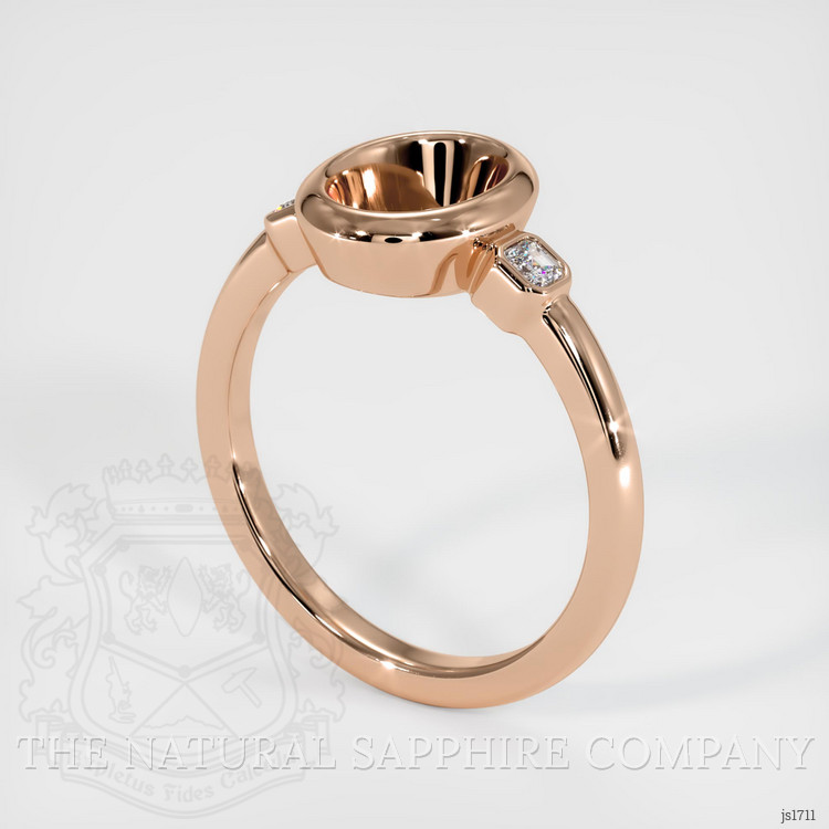 18K Rose Gold Three Stone Ring Setting