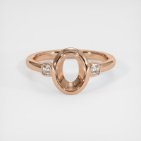 18K Rose Gold Three Stone Ring Setting Image