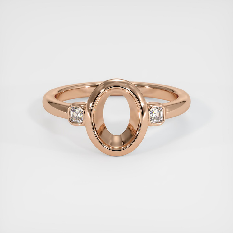 18K Rose Gold Three Stone Ring Setting