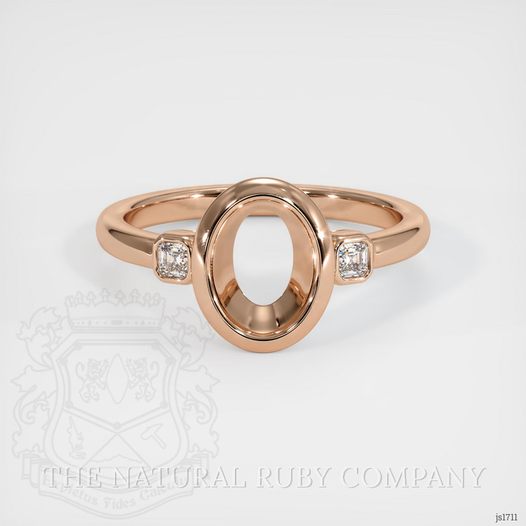 18K Rose Gold Three Stone Ring Setting