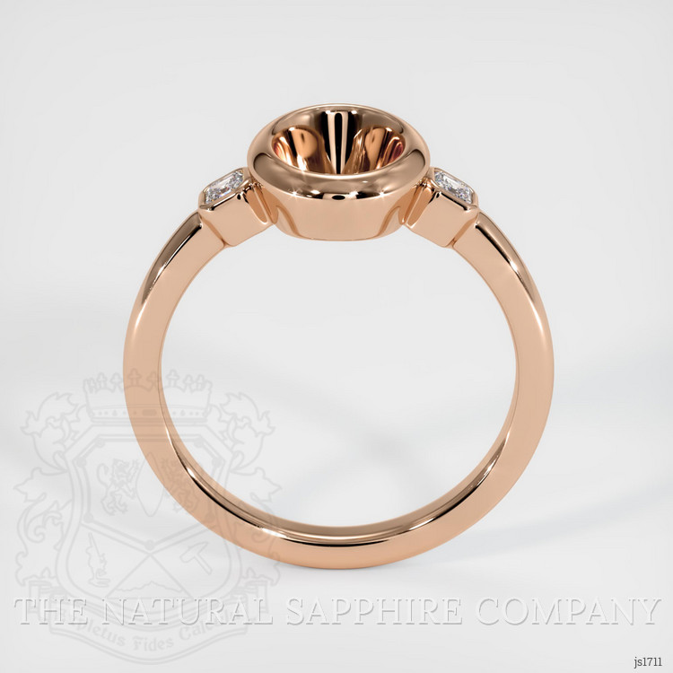 18K Rose Gold Three Stone Ring Setting
