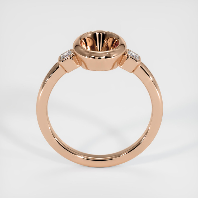 18K Rose Gold Three Stone Ring Setting