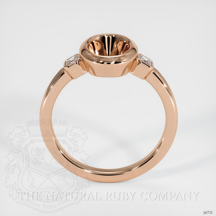 18K Rose Gold Three Stone Ring Setting