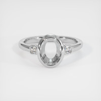 14K White Gold Three Stone Ring Setting Image