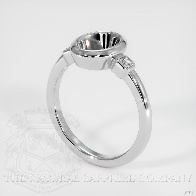 18K White Gold Three Stone Ring Setting
