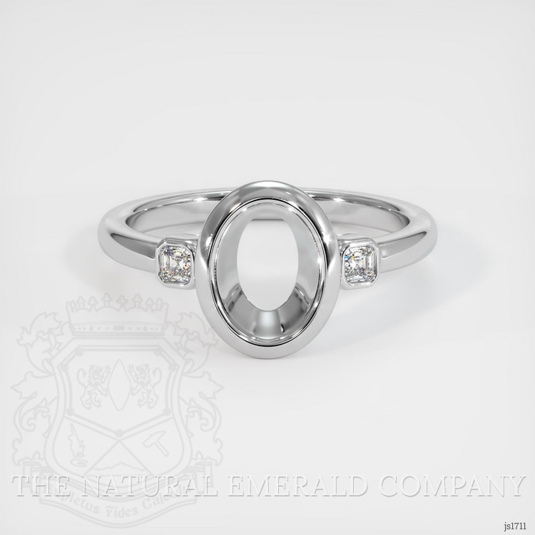 18K White Gold Three Stone Ring Setting