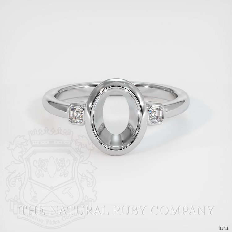 18K White Gold Three Stone Ring Setting