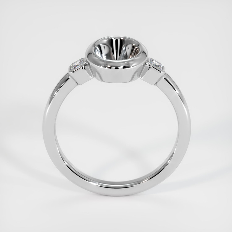 18K White Gold Three Stone Ring Setting