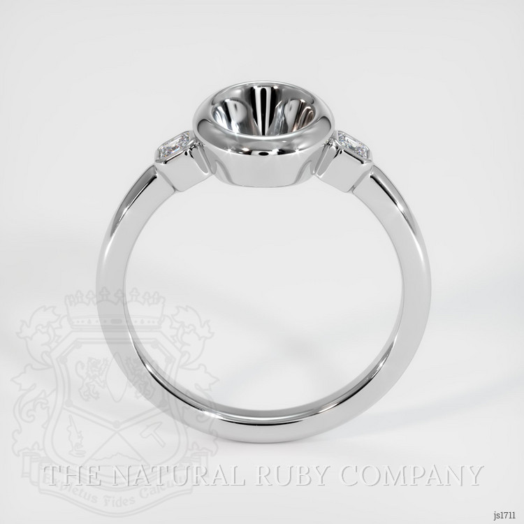 18K White Gold Three Stone Ring Setting